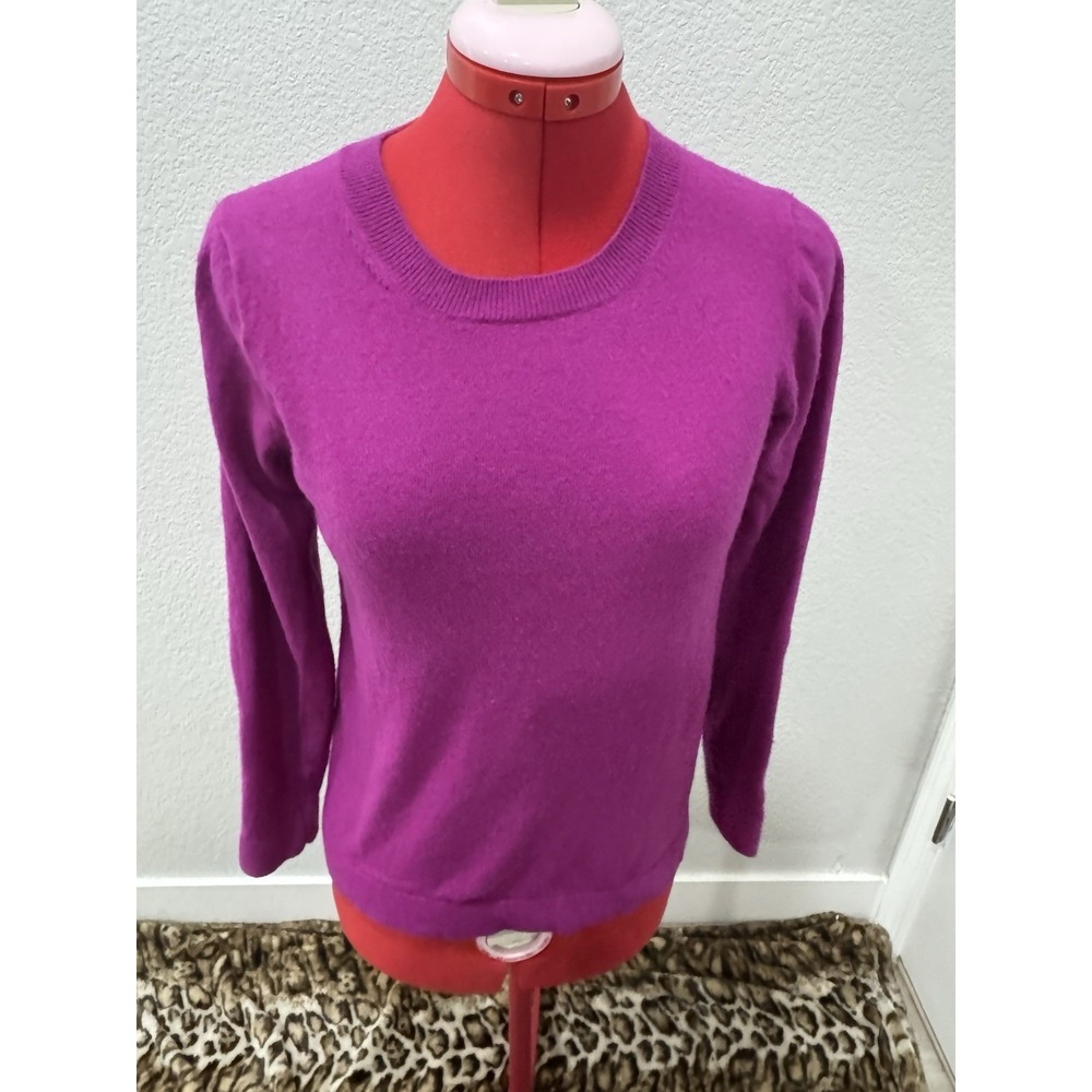 J.Crew Teddy Sweater Size S Purple Crew Neck Long Sleeve‎ Cotton Wool Blend Top